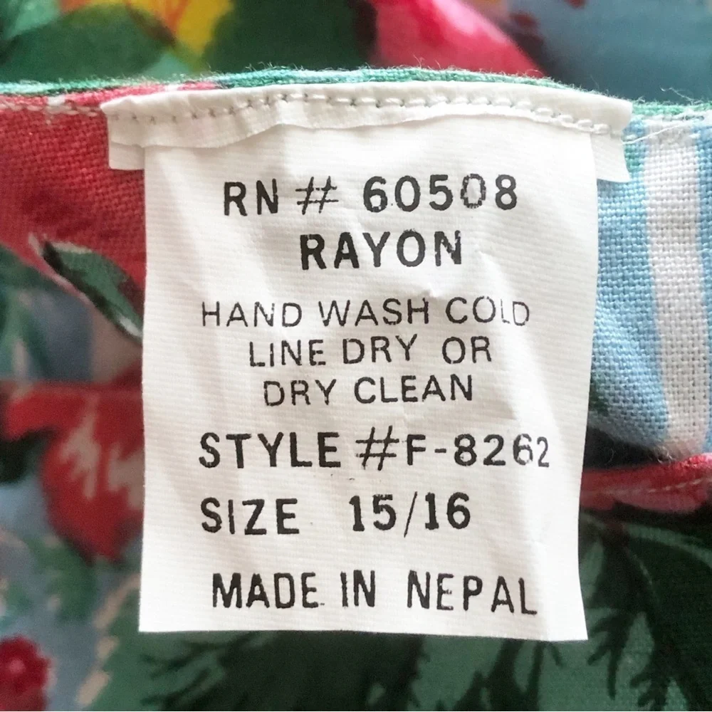 Vintage 90s Prairie Cottagecore Floral Striped Rayon Midi Skirt Belted Size 10